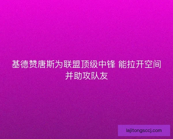 基德赞唐斯为联盟顶级中锋 能拉开空间并助攻队友