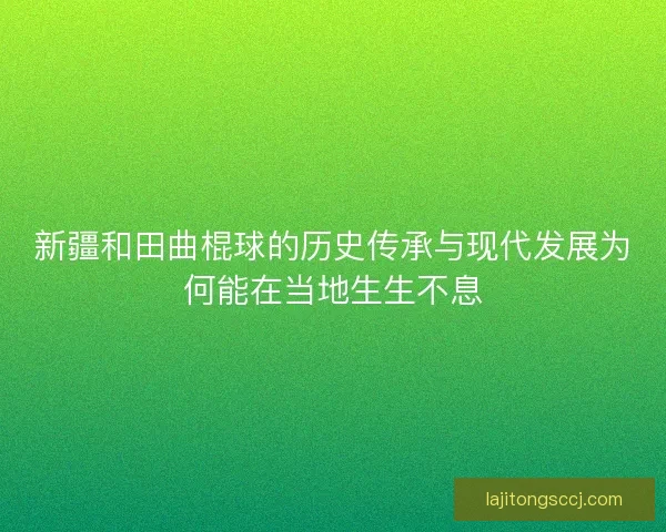 新疆和田曲棍球的历史传承与现代发展为何能在当地生生不息 新疆和田曲棍球的历史传承与现代发展为何能在当地生生不息