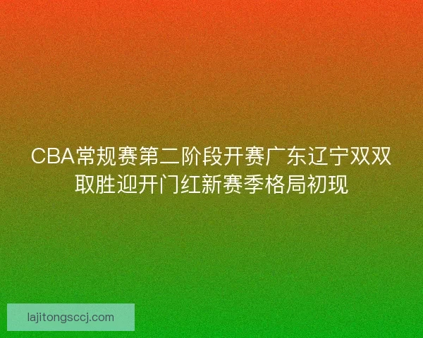 CBA常规赛第二阶段开赛广东辽宁双双取胜迎开门红新赛季格局初现 CBA常规赛第二阶段开赛广东辽宁双双取胜迎开门红新赛季格局初现